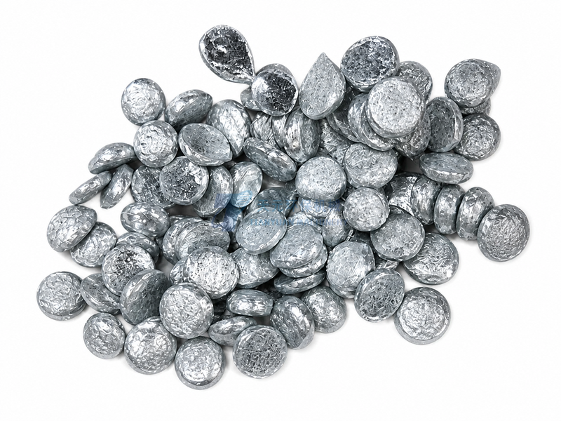 Gránulos de zinc, perlas de zinc y residuos de zinc