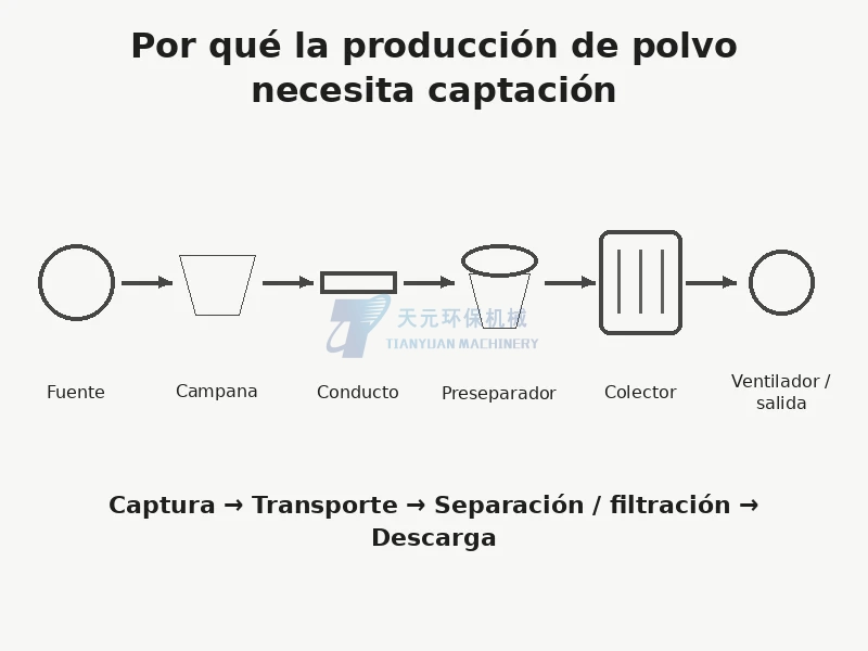 ¿Por qué la producción de polvo necesita un sistema de captación de polvo?