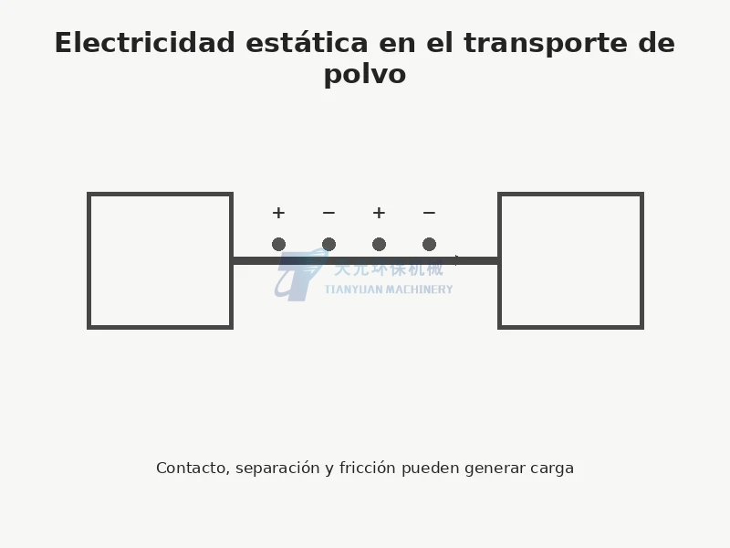 ¿Por qué importa la electricidad estática en el transporte de polvo?