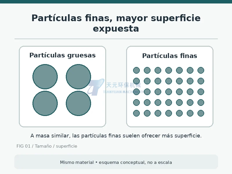 ¿Por qué el tamaño de partícula influye en el riesgo del polvo?