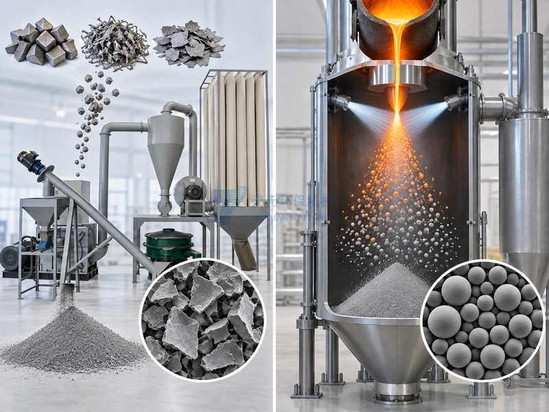 Molienda mecánica vs atomización: ¿qué proceso de polvo metálico conviene?