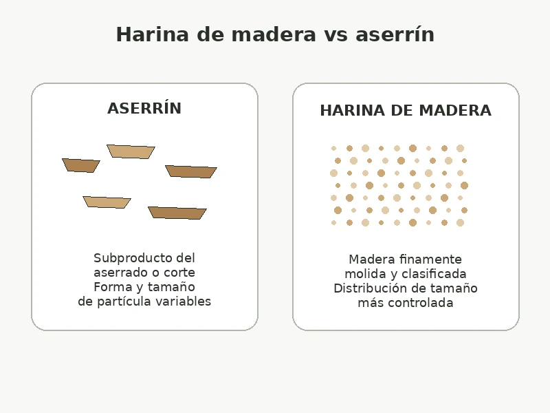 Harina de madera vs aserrín: ¿cuál es la diferencia?