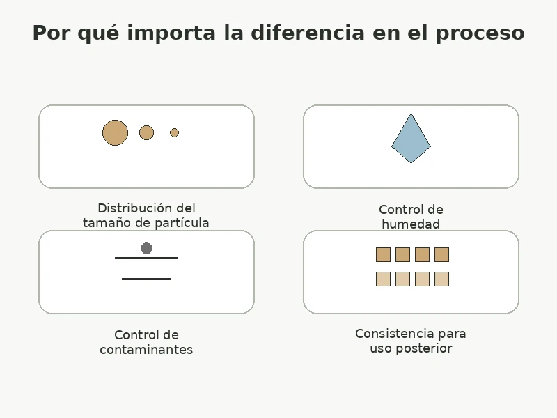 Factores de calidad de la harina de madera como granulometría humedad contaminantes y consistencia